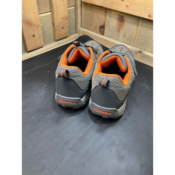 Merrell Boys Size 5 Gray & Orange Hiking Shoes With Hook & Loop & Lace-Up Closur - Picture 3 of 7